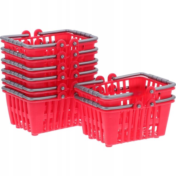 Set da 20 Mini Cestini per Giochi e Decorazioni in Plastica Rosso per Bambini