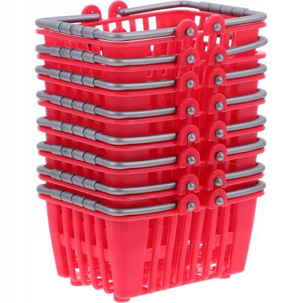 Set da 20 Mini Cestini per Giochi e Decorazioni in Plastica Rosso per Bambini