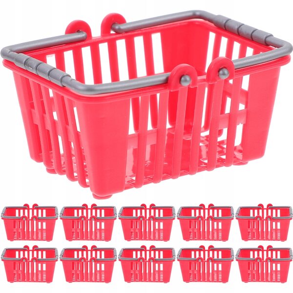 Set da 20 Mini Cestini per Giochi e Decorazioni in Plastica Rosso per Bambini