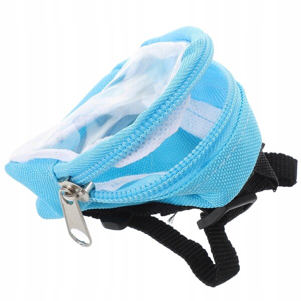 Rucksack für 1/6 Puppen mit transparentem PVC-Fenster, blau, leicht und bequem