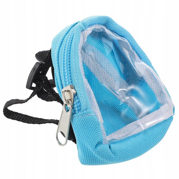Rucksack für 1/6 Puppen mit transparentem PVC-Fenster, blau, leicht und bequem