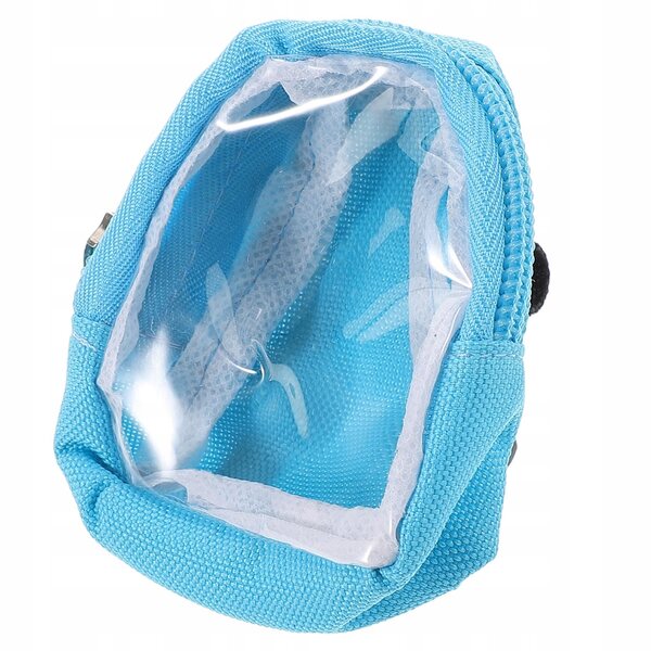 Rucksack für 1/6 Puppen mit transparentem PVC-Fenster, blau, leicht und bequem