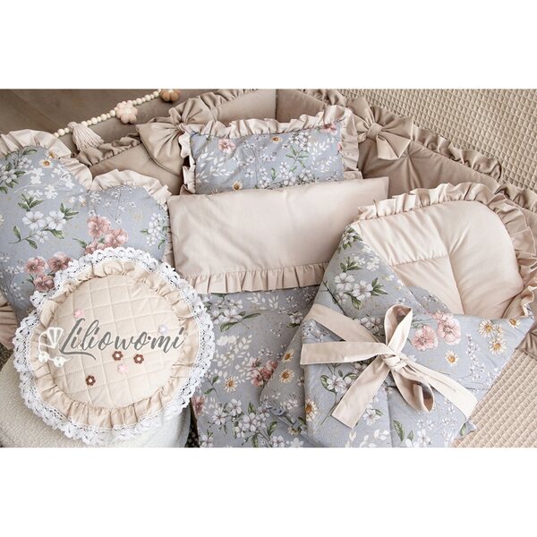 Marsupio per bambole 45cm con biancheria e copertina in cotone certificato OEKO-TEX