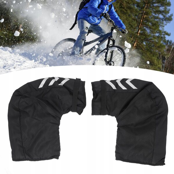 Fleece-Fahrradhandschuhe mit wasser- und winddichten Reflexbändern