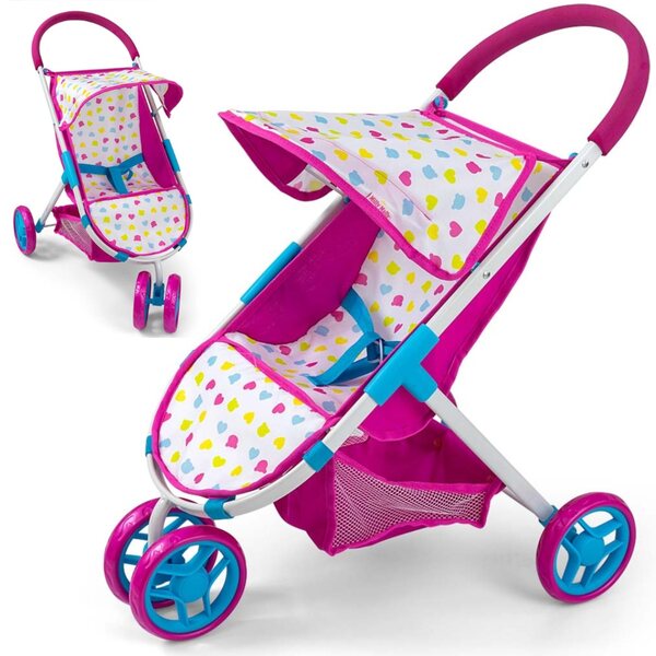 Susie Candy Pink Milly Mally Puppenwagen aus waschbarem Polyester