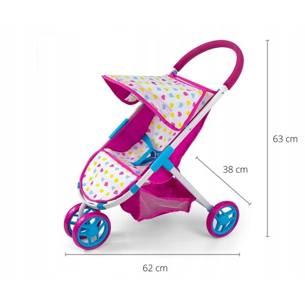 Susie Candy Pink Milly Mally Puppenwagen aus waschbarem Polyester
