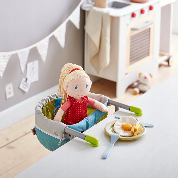 HABA Puppenzubehör 305981 Graue Babytrage für Kinder ab 3 Jahren