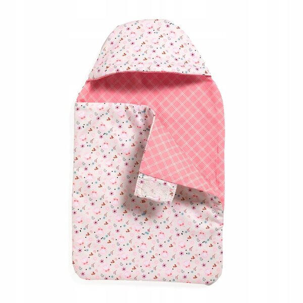 Schlafsack für Pomea-Puppen mit Djeco-Blumenmuster 23x38 cm