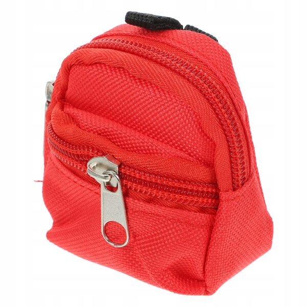 Mini zaino rosso decorativo per miniature e collezionisti, resistente e realistico