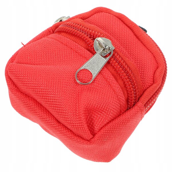 Mini zaino rosso decorativo per miniature e collezionisti, resistente e realistico