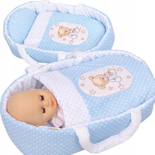 Marsupio per bambole da 45 cm con biancheria da letto e applicazione BOBO anallergica