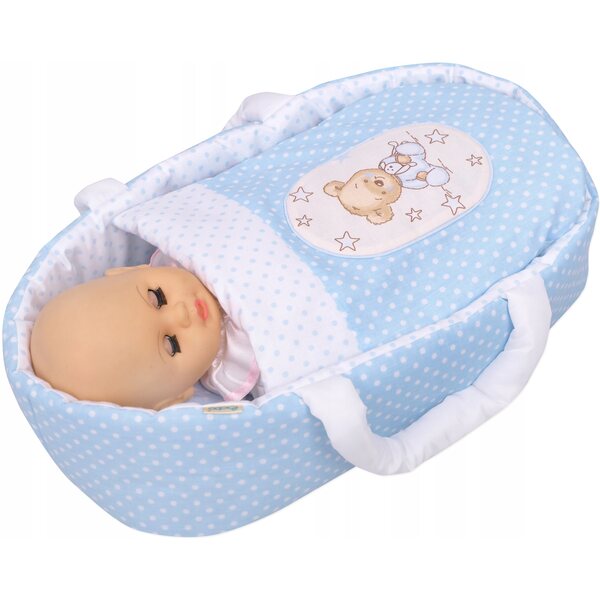 Marsupio per bambole da 45 cm con biancheria da letto e applicazione BOBO anallergica