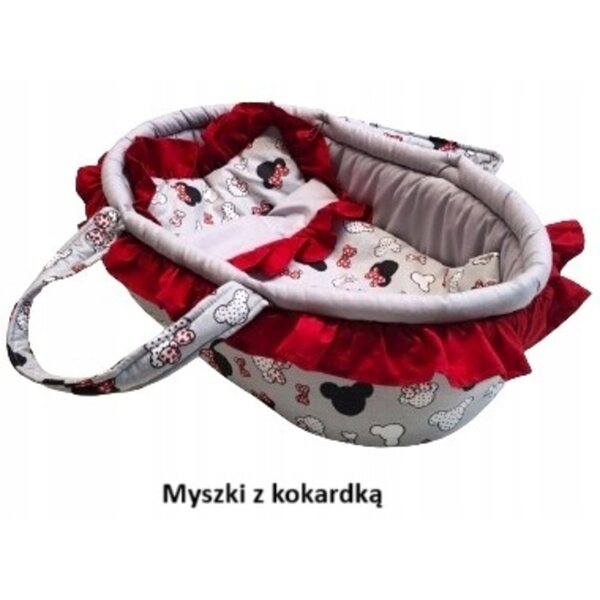Portabambole con biancheria da letto e balza, Jackmar 45 cm, certificato Oeko-Tex