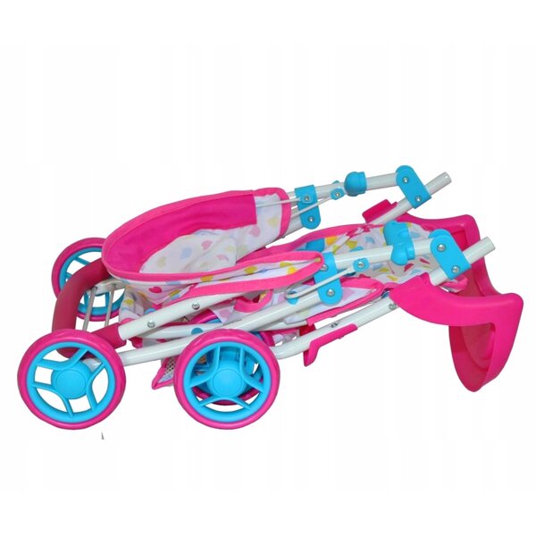Zusammenklappbarer und mit Accessoires ausgestatteter Milly Mally Kate Candy Puppenwagen