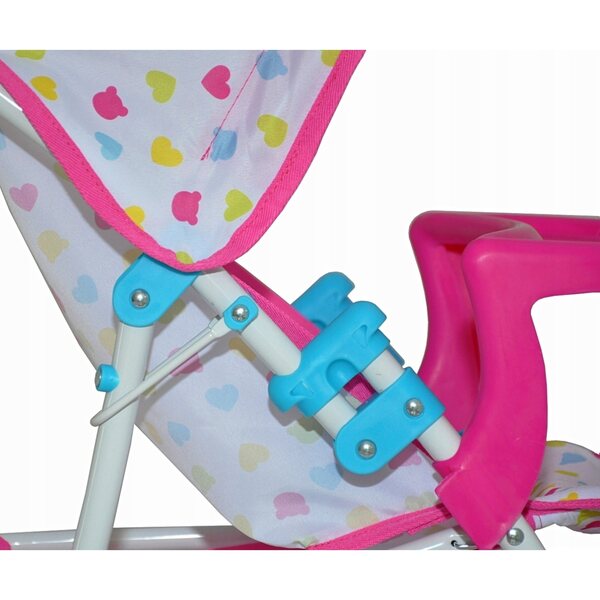 Zusammenklappbarer und mit Accessoires ausgestatteter Milly Mally Kate Candy Puppenwagen