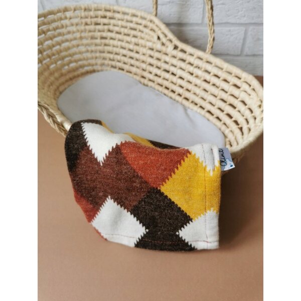 Olimi Strickdecke mit Retro-Rhombusmuster für Puppen und Stofftiere 44x50 cm