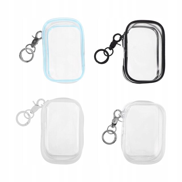 Set 4 Custodie Protettive Trasparenti con Portachiavi per Bambole e Peluche