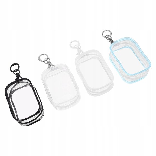 Set 4 Custodie Protettive Trasparenti con Portachiavi per Bambole e Peluche