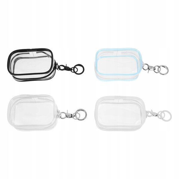 Set 4 Custodie Protettive Trasparenti con Portachiavi per Bambole e Peluche
