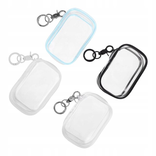 Set 4 Custodie Protettive Trasparenti con Portachiavi per Bambole e Peluche