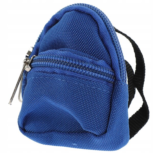 Mini realistischer blauer Puppenhaus-Rucksack, perfekte Dekoration