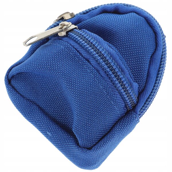 Mini realistischer blauer Puppenhaus-Rucksack, perfekte Dekoration