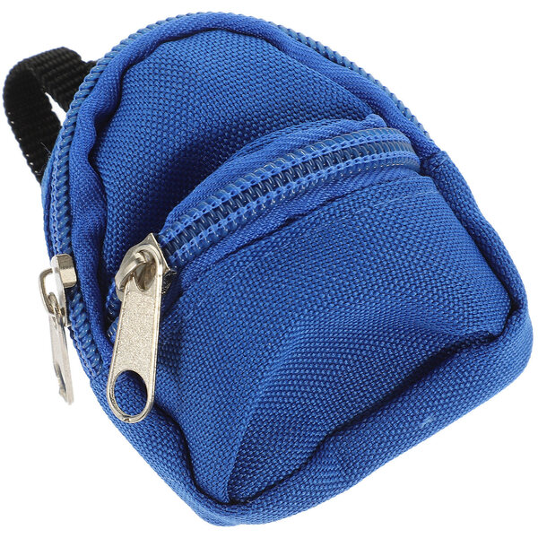 Mini realistischer blauer Puppenhaus-Rucksack, perfekte Dekoration
