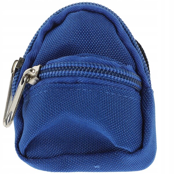 Mini realistischer blauer Puppenhaus-Rucksack, perfekte Dekoration
