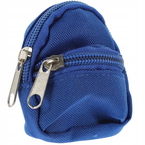 Mini realistischer blauer Puppenhaus-Rucksack, perfekte Dekoration