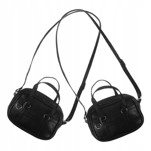 Set mit 2 schwarzen Mini-PU-Taschen für Puppen, kreatives Zubehör für Rollenspiele