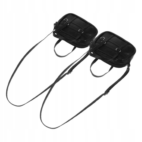 Set 2 Mini Borse Nere in PU per Bambole Accessori Creativi per Gioco di Ruolo