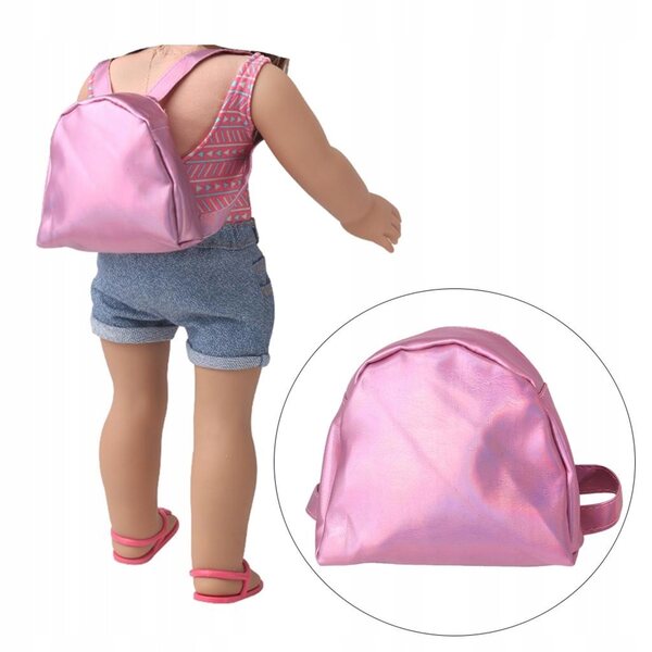 Mini-Rosa-Rucksack für 18-Zoll-Puppen, Modeaccessoire für Puppen