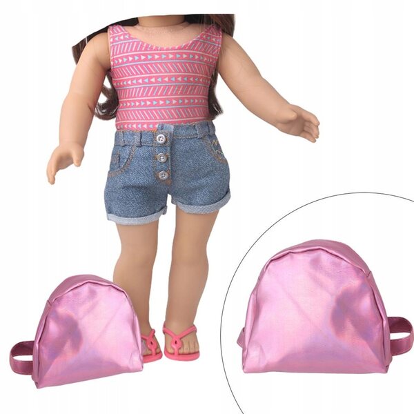 Mini-Rosa-Rucksack für 18-Zoll-Puppen, Modeaccessoire für Puppen