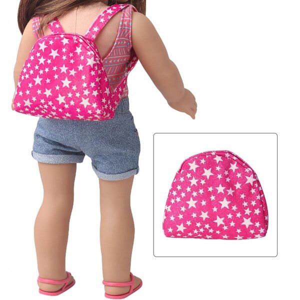 Mini zaino rosa per bambole da 18 pollici - accessorio moda per bambole