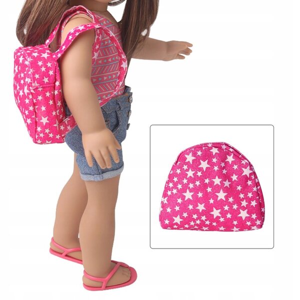 Mini zaino rosa per bambole da 18 pollici - accessorio moda per bambole