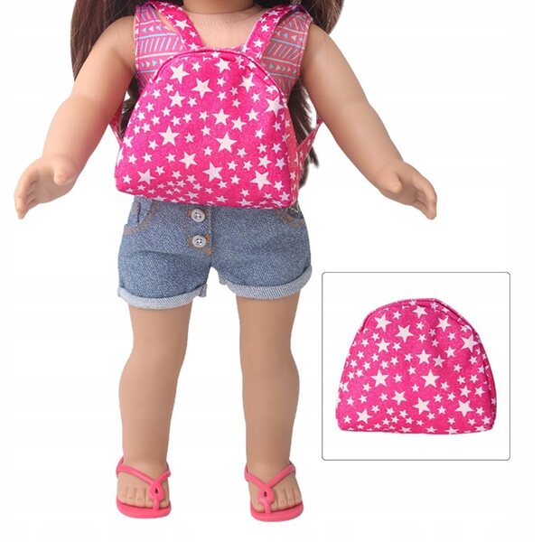 Mini zaino rosa per bambole da 18 pollici - accessorio moda per bambole