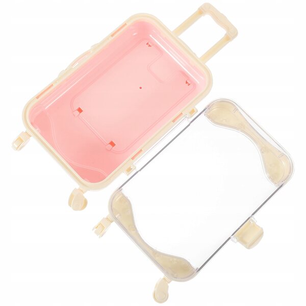 Mini-Lernspielzeugkoffer für Kinder rosa aus Kunststoff 15x9x4,8 cm