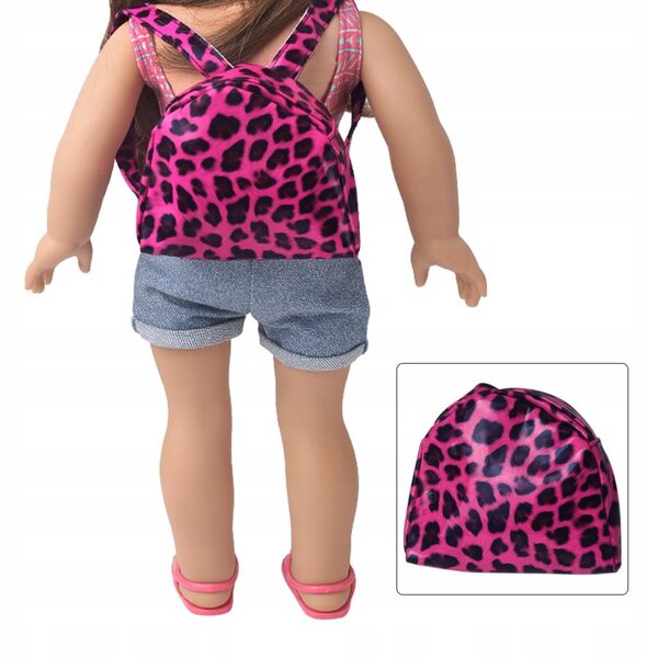 18-Zoll-Mini-Rucksack für Puppen – rosa-rotes Modeaccessoire für Puppen