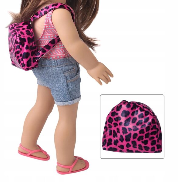 18-Zoll-Mini-Rucksack für Puppen – rosa-rotes Modeaccessoire für Puppen