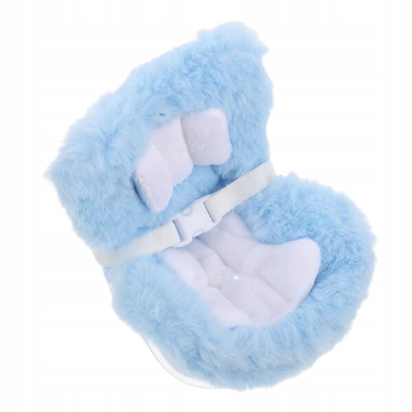 Seggiolino auto in peluche blu per bambole - decorazione per auto