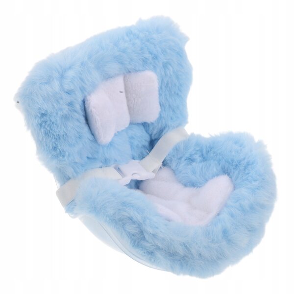 Seggiolino auto in peluche blu per bambole - decorazione per auto