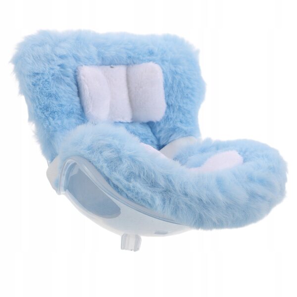Seggiolino auto in peluche blu per bambole - decorazione per auto