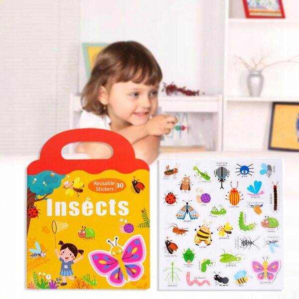 Książka z naklejkami wielokrotnego użytku Zabawki edukacyjne 30Szt Naklejki polowanie na