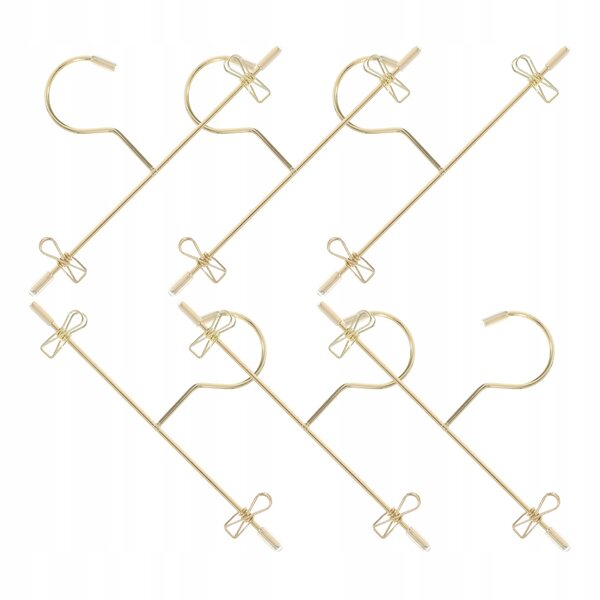 Set 6 Mini Appendini Dorati per Abiti delle Bambole 12cm in Ferro