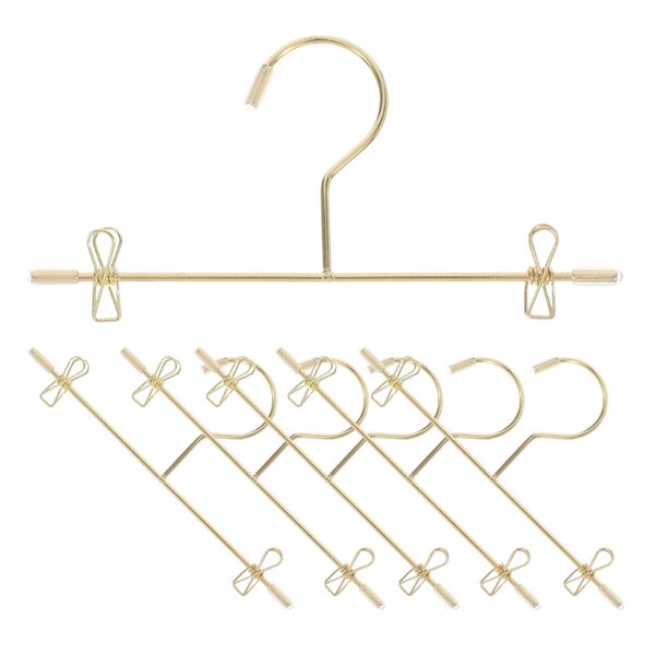 Set 6 Mini Appendini Dorati per Abiti delle Bambole 12cm in Ferro