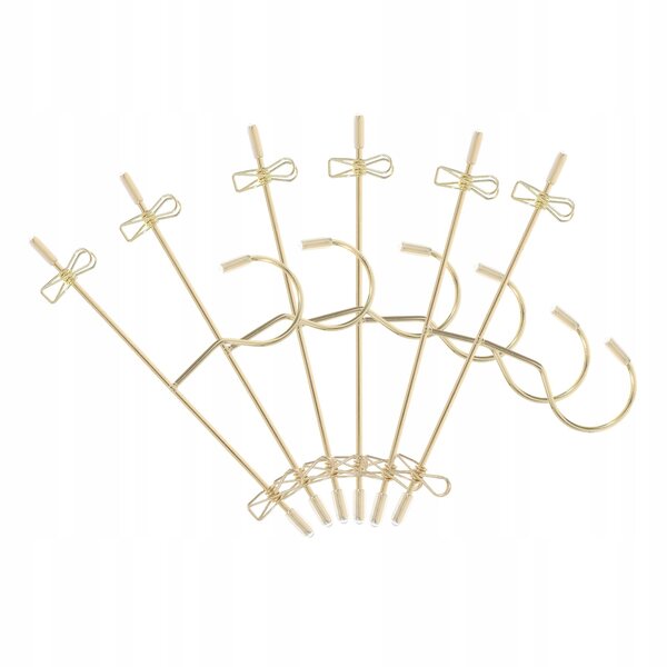 Set 6 Mini Appendini Dorati per Abiti delle Bambole 12cm in Ferro