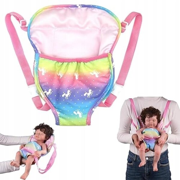 Babytragerucksack für 14-18-Zoll-Puppen, rosa, verstellbare Träger, widerstandsfähiges Material