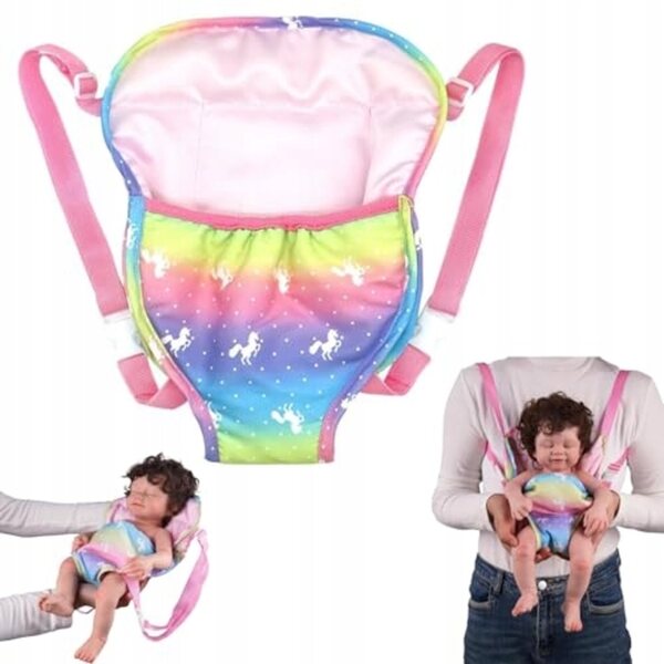 Babytragerucksack für 14-18-Zoll-Puppen, rosa, verstellbare Träger, widerstandsfähiges Material