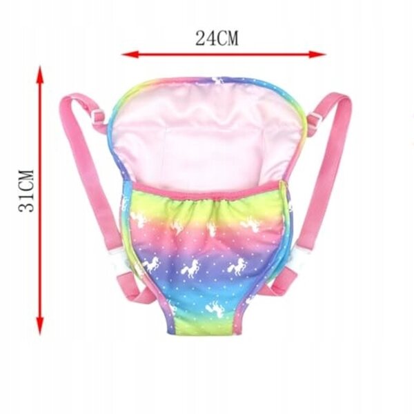 Babytragerucksack für 14-18-Zoll-Puppen, rosa, verstellbare Träger, widerstandsfähiges Material