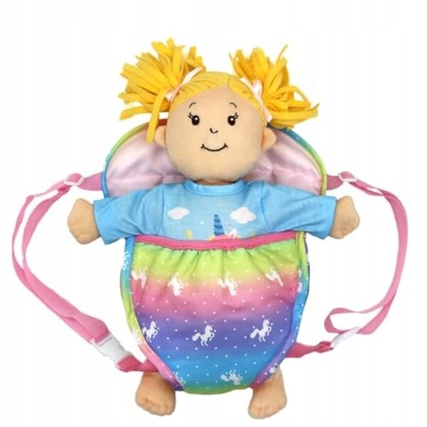 Babytragerucksack für 14-18-Zoll-Puppen, rosa, verstellbare Träger, widerstandsfähiges Material
